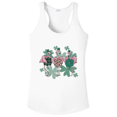 St Patrick's Day Flamingo Ladies PosiCharge Competitor Racerback Tank