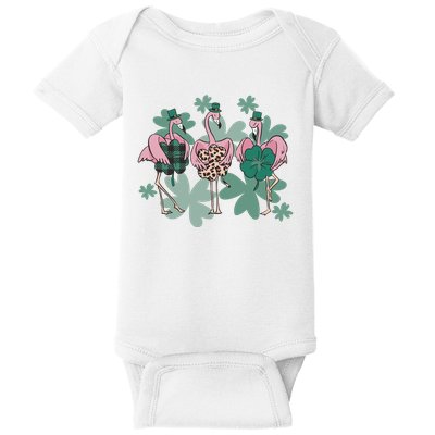 St Patrick's Day Flamingo Baby Bodysuit