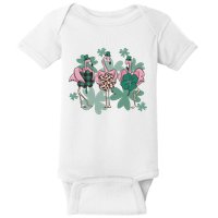St Patrick's Day Flamingo Baby Bodysuit