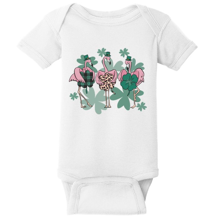 St Patrick's Day Flamingo Baby Bodysuit