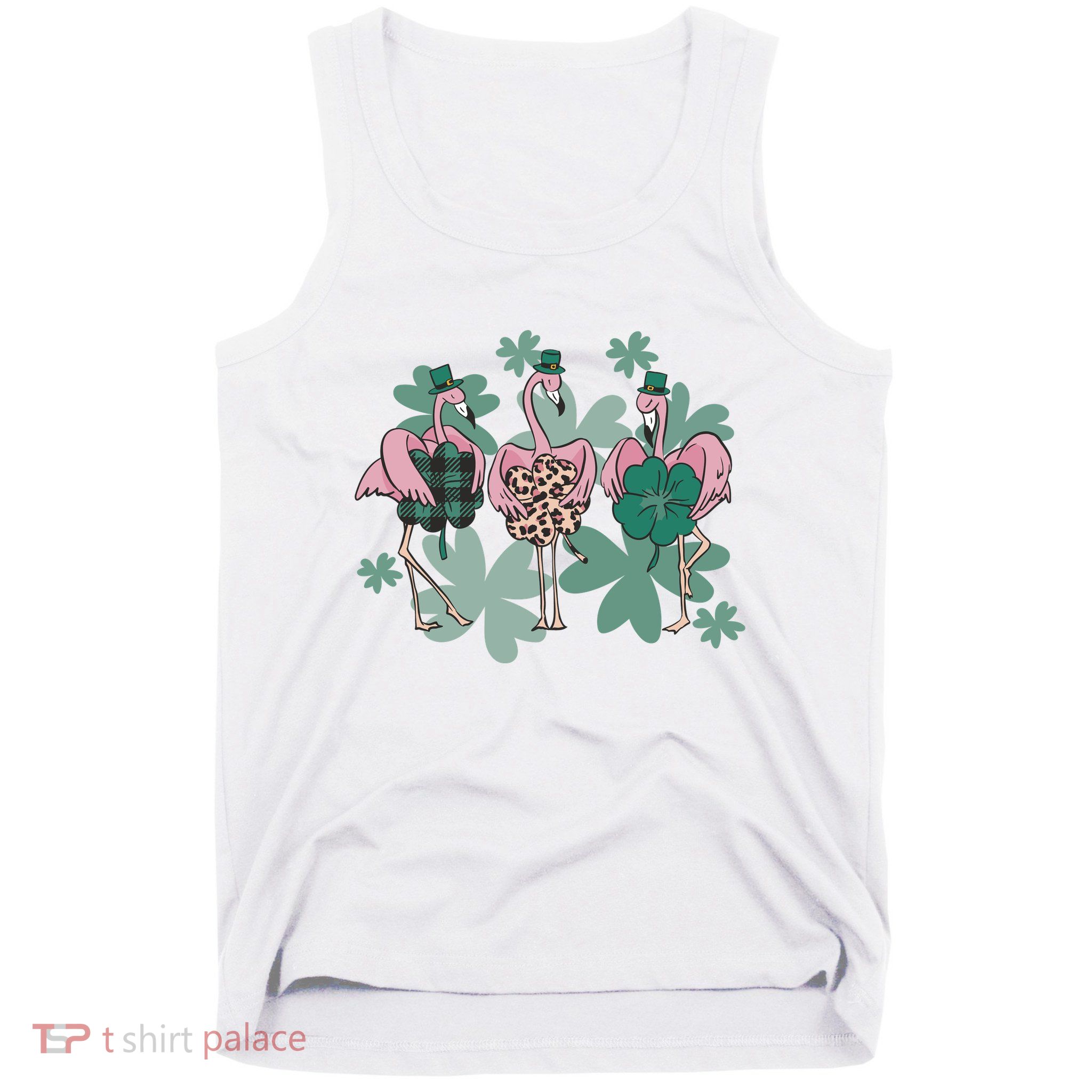 St Patrick's Day Flamingo Tank Top