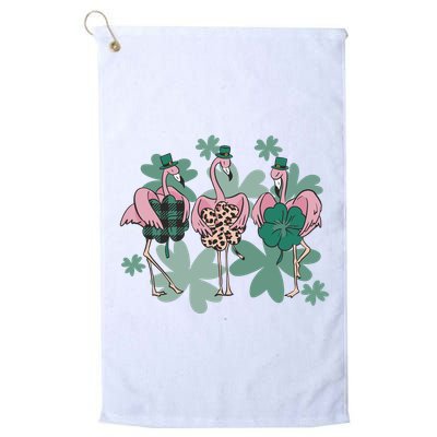 St Patrick's Day Flamingo Golf Towel