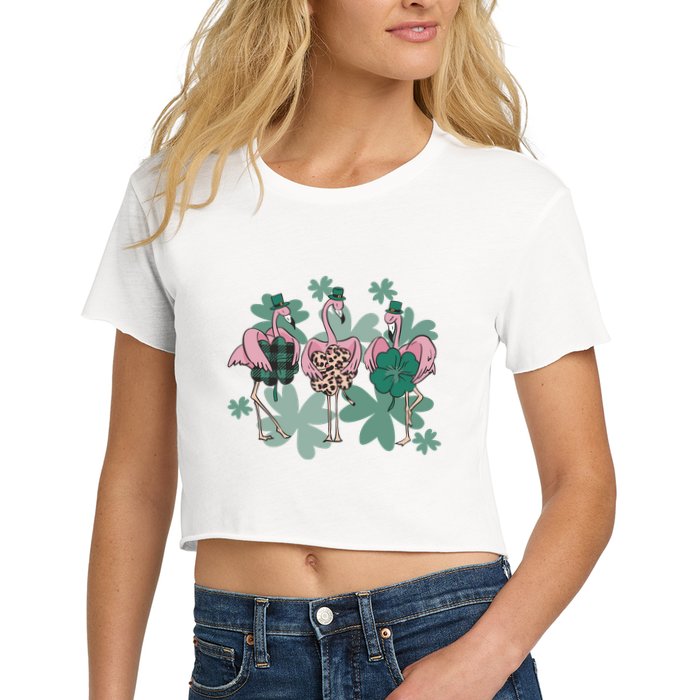 St Patrick's Day Flamingo Crop Top