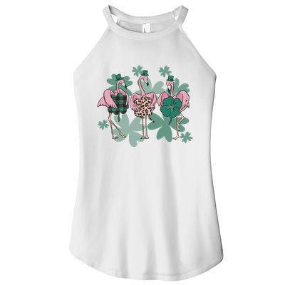 St Patrick's Day Flamingo Women's Perfect Tri Rocker Tank