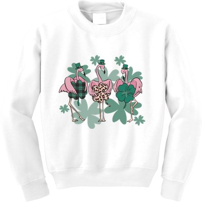 St Patrick's Day Flamingo Kids Sweatshirt