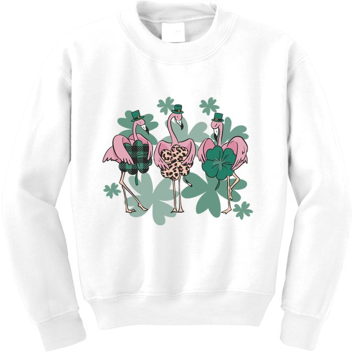 St Patrick's Day Flamingo Kids Sweatshirt