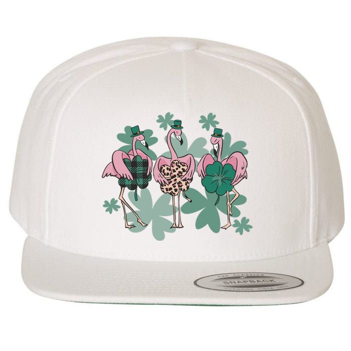 St Patrick's Day Flamingo Wool Snapback Cap