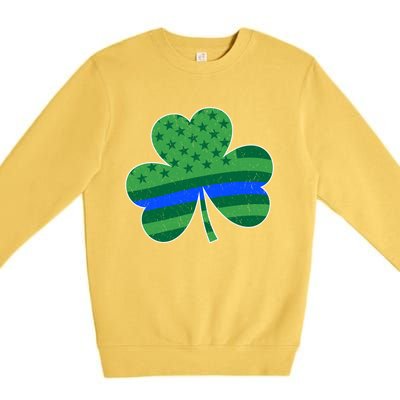 St Patricks Day Shamrock Irish American Police Officer Cop Meaningful Gift Premium Crewneck Sweatshirt