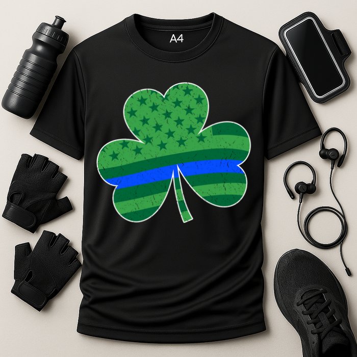 St Patricks Day Shamrock Irish American Police Officer Cop Meaningful Gift Cooling Performance Crew T-Shirt