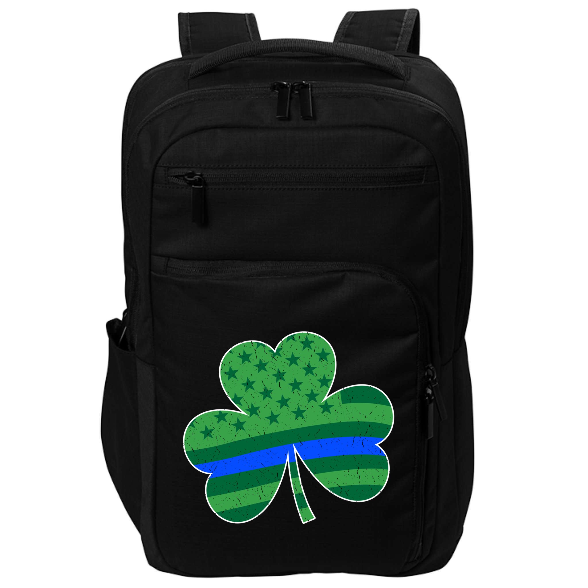 St Patricks Day Shamrock Irish American Police Officer Cop Meaningful Gift Impact Tech Backpack