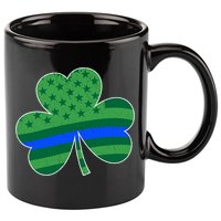 St Patricks Day Shamrock Irish American Police Officer Cop Meaningful Gift 11oz C Handle Ceramic Mug