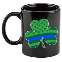 St Patricks Day Shamrock Irish American Police Officer Cop Meaningful Gift 11oz C Handle Ceramic Mug