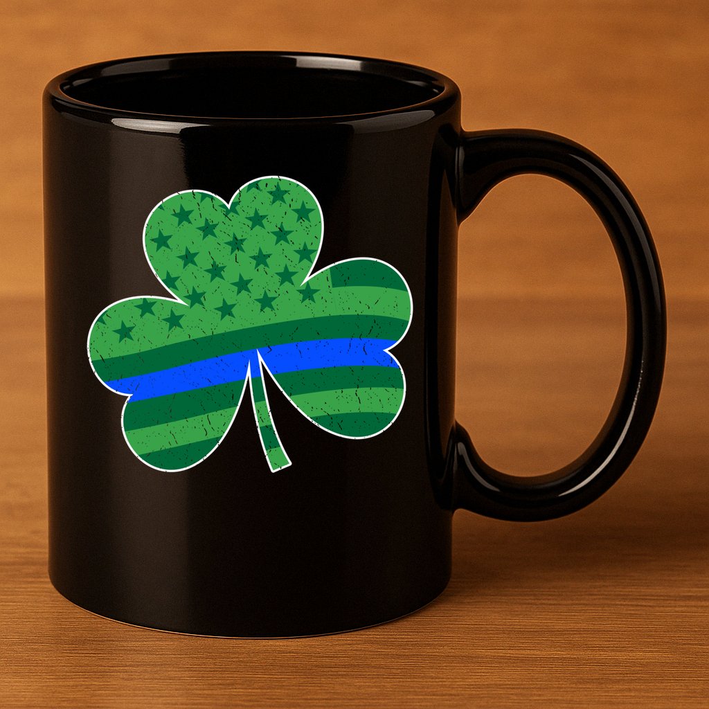 St Patricks Day Shamrock Irish American Police Officer Cop Meaningful Gift 11oz C Handle Ceramic Mug