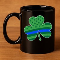 St Patricks Day Shamrock Irish American Police Officer Cop Meaningful Gift 11oz C Handle Ceramic Mug