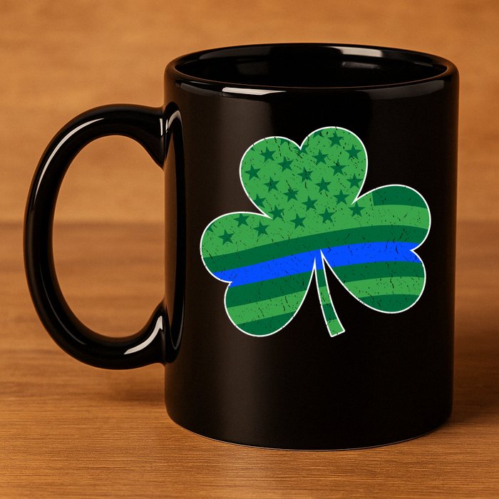St Patricks Day Shamrock Irish American Police Officer Cop Meaningful Gift 11oz C Handle Ceramic Mug