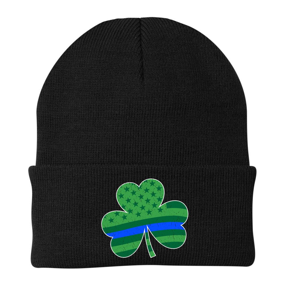 St Patricks Day Shamrock Irish American Police Officer Cop Meaningful Gift Beanie