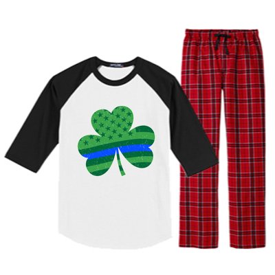 St Patricks Day Shamrock Irish American Police Officer Cop Meaningful Gift Raglan Sleeve Pajama Set