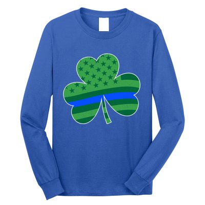 St Patricks Day Shamrock Irish American Police Officer Cop Meaningful Gift Long Sleeve Shirt