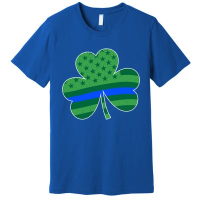 St Patricks Day Shamrock Irish American Police Officer Cop Meaningful Gift Premium T-Shirt