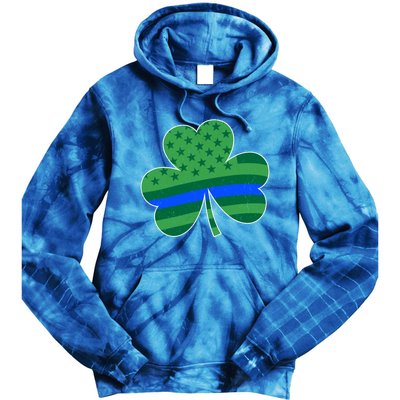 St Patricks Day Shamrock Irish American Police Officer Cop Meaningful Gift Tie Dye Hoodie