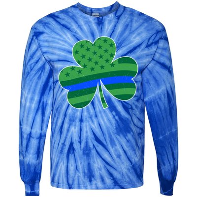 St Patricks Day Shamrock Irish American Police Officer Cop Meaningful Gift Tie-Dye Long Sleeve Shirt