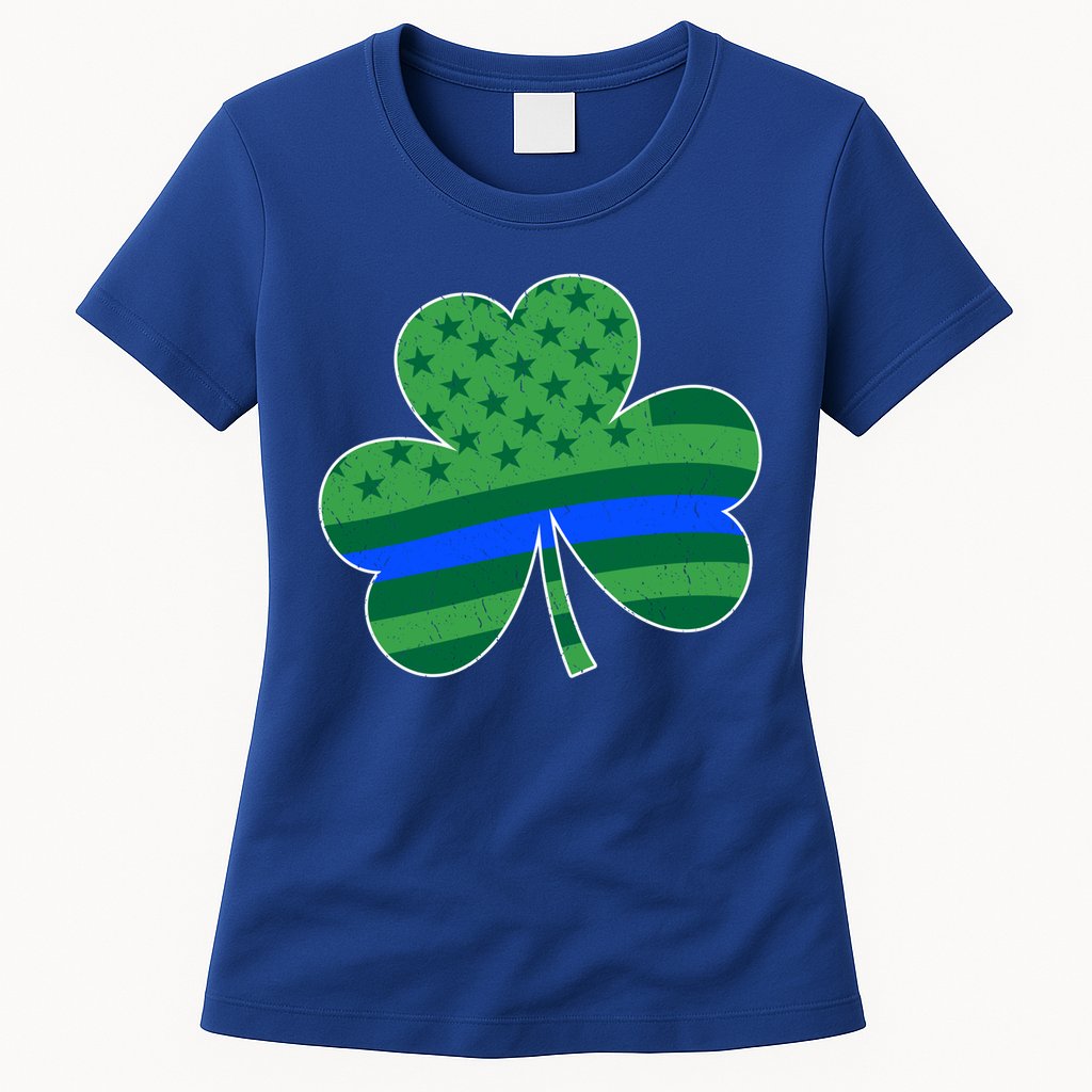St Patricks Day Shamrock Irish American Police Officer Cop Meaningful Gift Womens T-Shirt