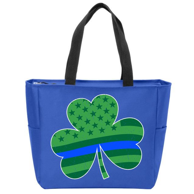 St Patricks Day Shamrock Irish American Police Officer Cop Meaningful Gift Zip Tote Bag