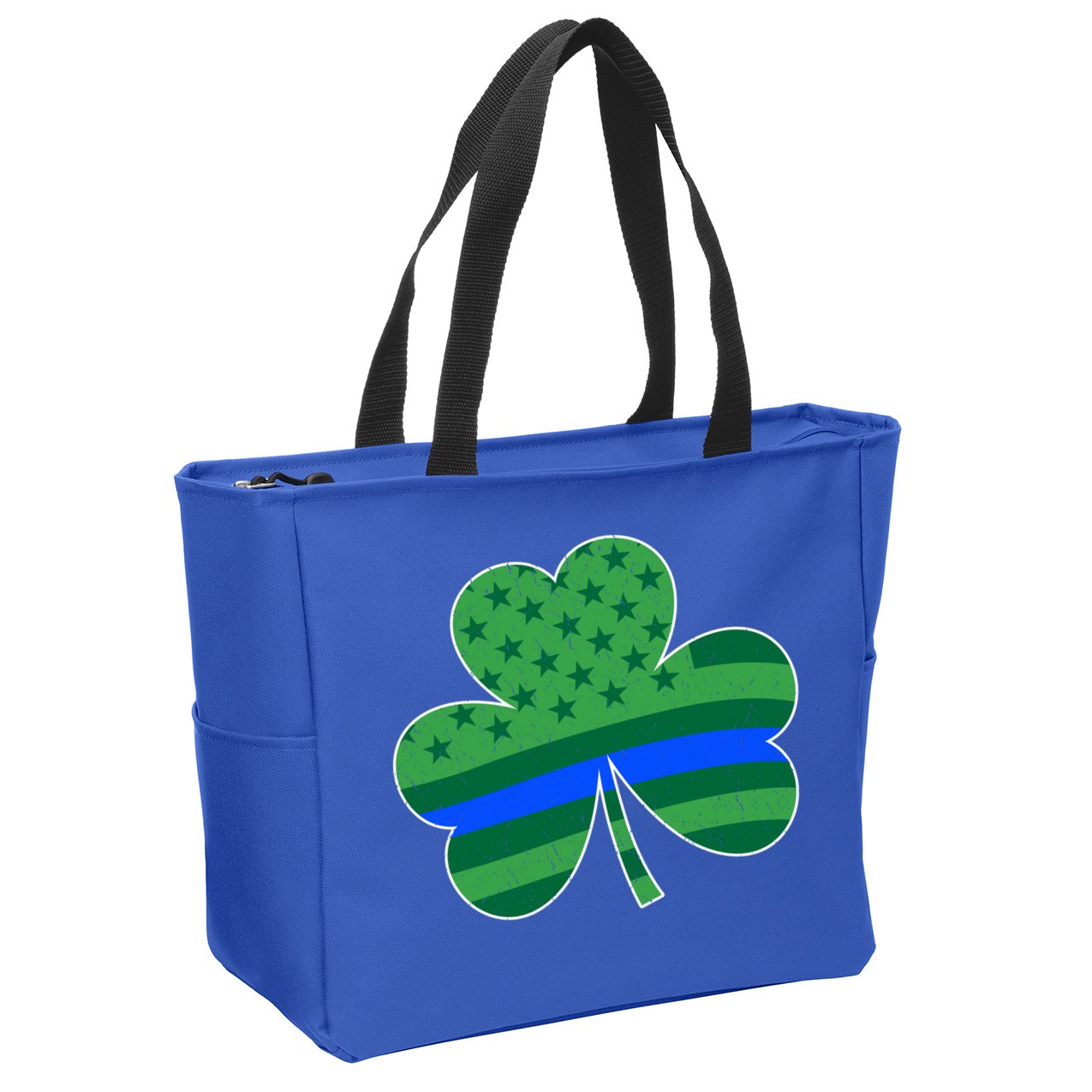 St Patricks Day Shamrock Irish American Police Officer Cop Meaningful Gift Zip Tote Bag