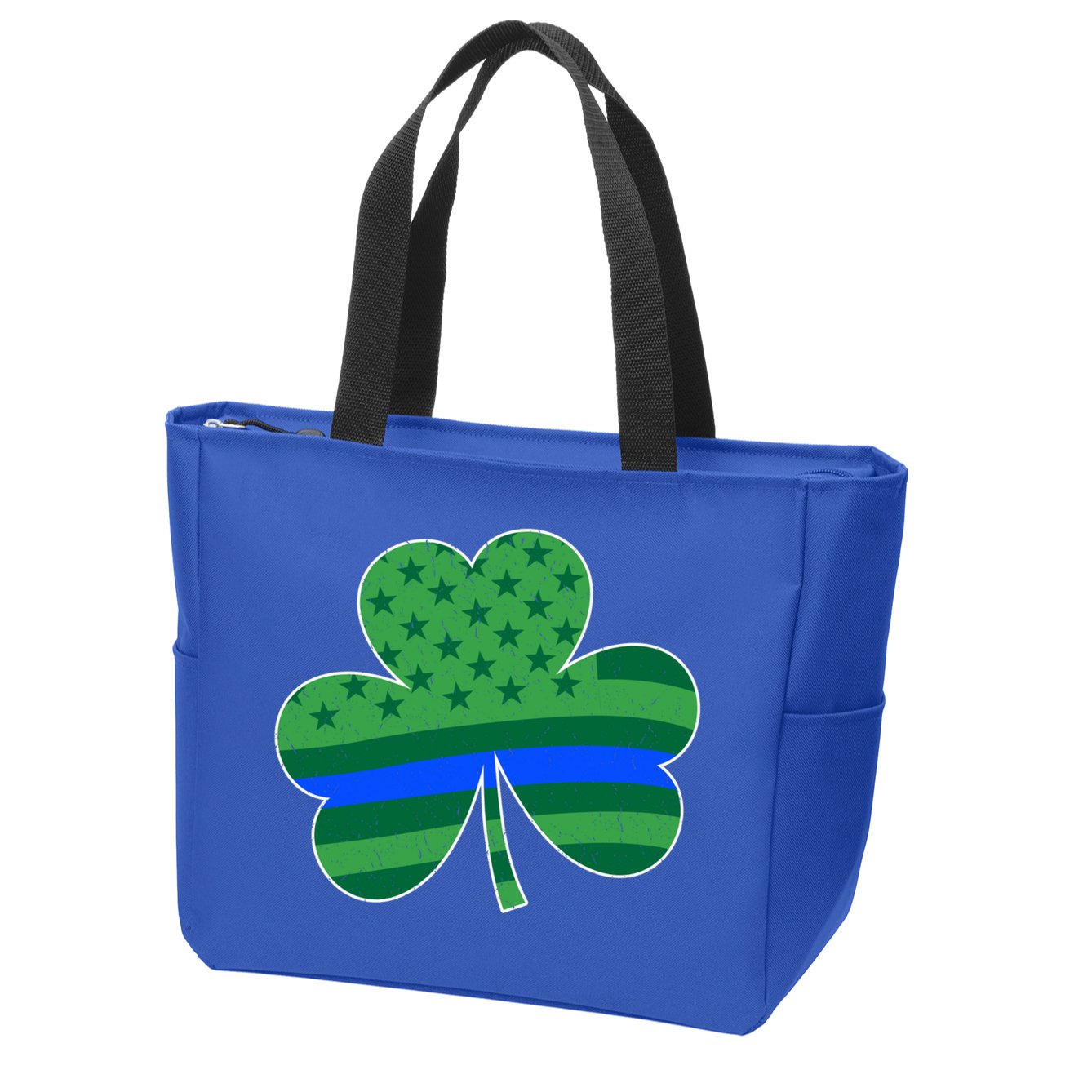St Patricks Day Shamrock Irish American Police Officer Cop Meaningful Gift Zip Tote Bag