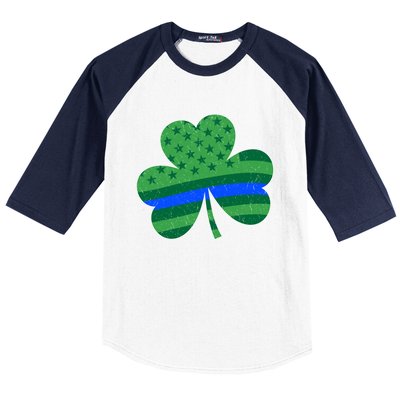 St Patricks Day Shamrock Irish American Police Officer Cop Meaningful Gift Baseball Sleeve Shirt