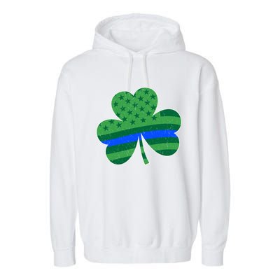 St Patricks Day Shamrock Irish American Police Officer Cop Meaningful Gift Garment-Dyed Fleece Hoodie