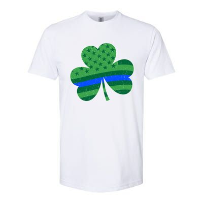 St Patricks Day Shamrock Irish American Police Officer Cop Meaningful Gift Softstyle® CVC T-Shirt