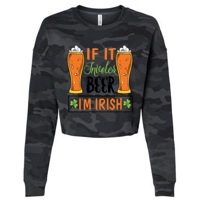 St Patricks Day Drinking Cropped Pullover Crew