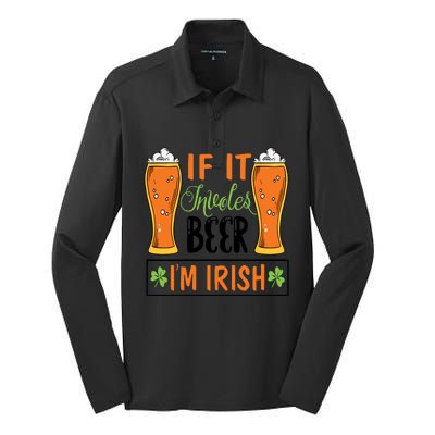 St Patricks Day Drinking Silk Touch Performance Long Sleeve Polo