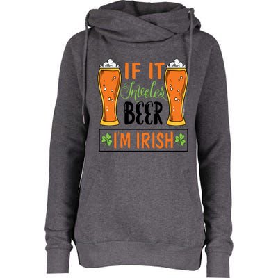 St Patricks Day Drinking Womens Funnel Neck Pullover Hood