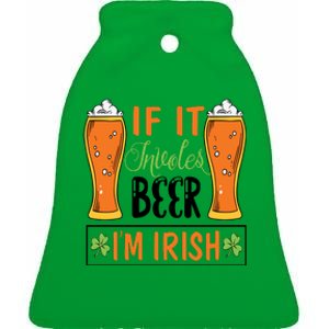 St Patricks Day Drinking Ceramic Bell Ornament