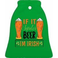 St Patricks Day Drinking Ceramic Bell Ornament