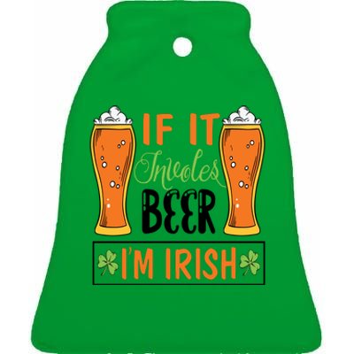 St Patricks Day Drinking Ceramic Bell Ornament