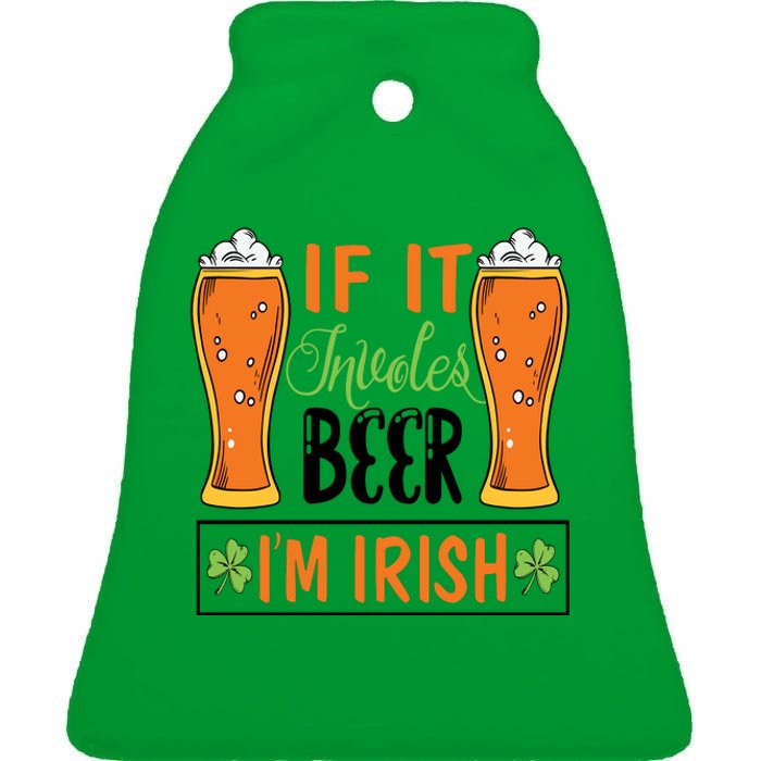 St Patricks Day Drinking Ceramic Bell Ornament