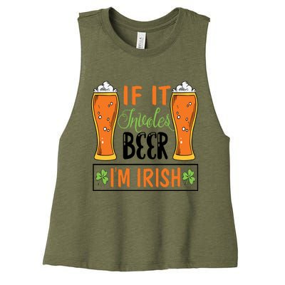 St Patricks Day Drinking Women's Racerback Cropped Tank