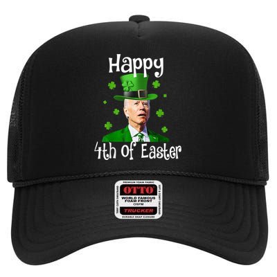 St Patricks Day Funny Happy 4th Of Easter Anti Joe Biden High Crown Mesh Back Trucker Hat