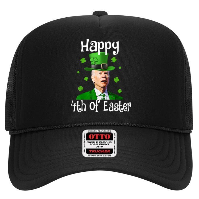 St Patricks Day Funny Happy 4th Of Easter Anti Joe Biden High Crown Mesh Back Trucker Hat