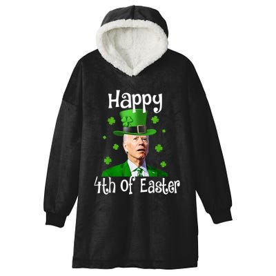 St Patricks Day Funny Happy 4th Of Easter Anti Joe Biden Hooded Wearable Blanket