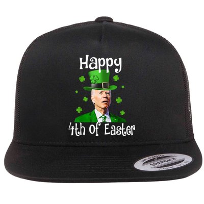 St Patricks Day Funny Happy 4th Of Easter Anti Joe Biden Flat Bill Trucker Hat