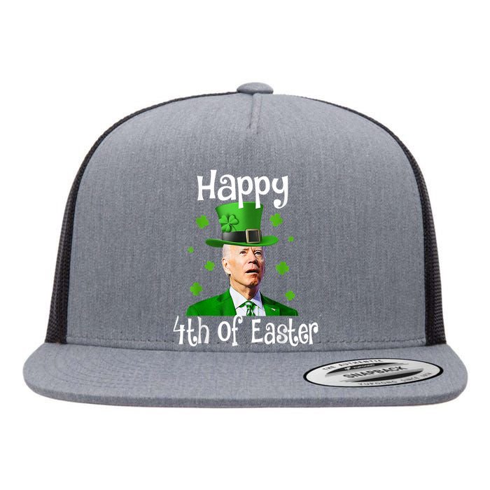 St Patricks Day Funny Happy 4th Of Easter Anti Joe Biden Flat Bill Trucker Hat