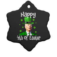 St Patricks Day Funny Happy 4th Of Easter Anti Joe Biden Ceramic Star Ornament