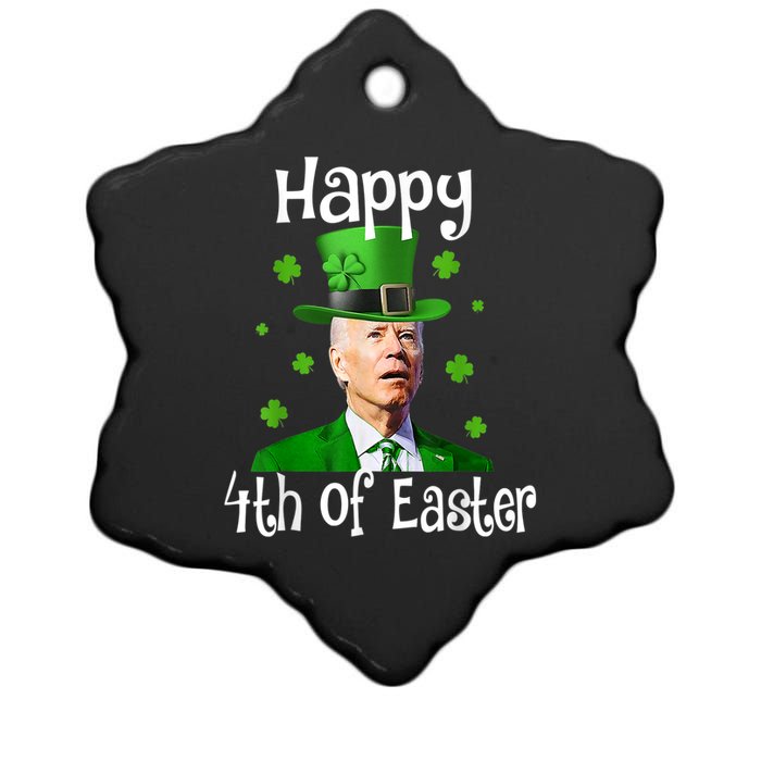 St Patricks Day Funny Happy 4th Of Easter Anti Joe Biden Ceramic Star Ornament