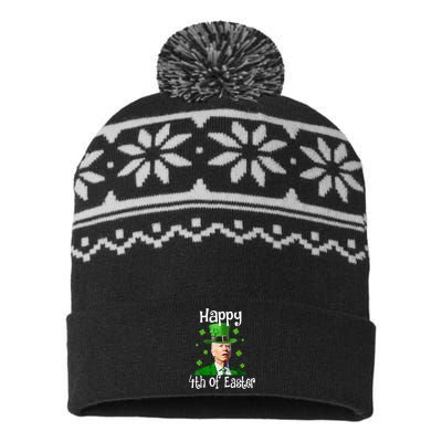 St Patricks Day Funny Happy 4th Of Easter Anti Joe Biden USA-Made Snowflake Beanie