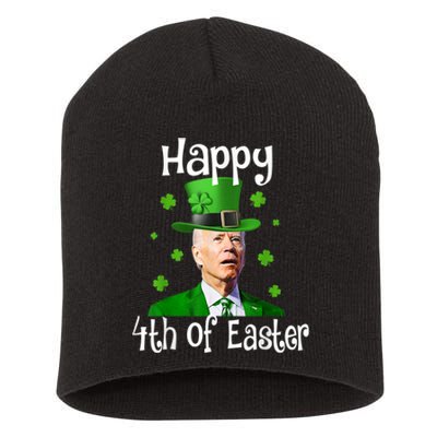 St Patricks Day Funny Happy 4th Of Easter Anti Joe Biden Short Acrylic Beanie