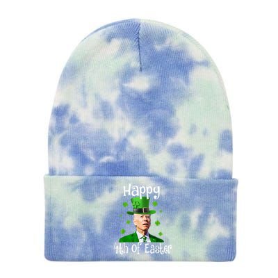 St Patricks Day Funny Happy 4th Of Easter Anti Joe Biden Tie Dye 12in Knit Beanie